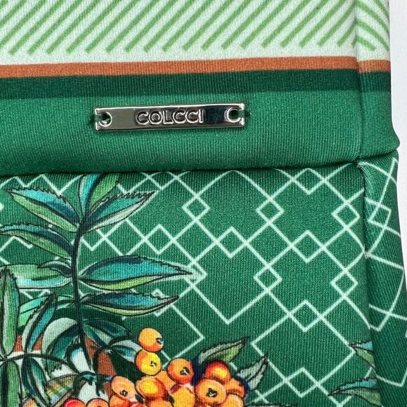 NWT COLCCI Made in Brazil 🇧🇷 V neck Sleeveless Bodycon Floral Midi Dress Sz 4 - Picture 7 of 14